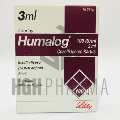 Picture of Humalog 100IU 3ml-5 Cartridges