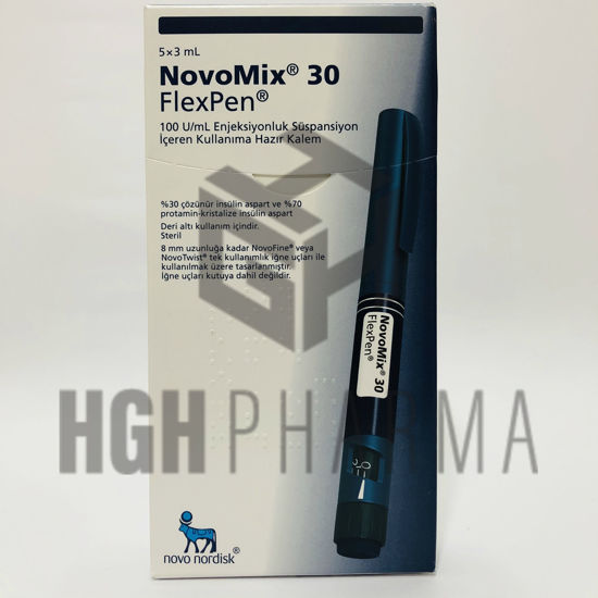 Picture of Novomix 30 FlexPen 100IU 3ml-5 Pens